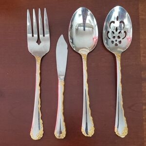 Oneida Golden Belle Rose Serving Set